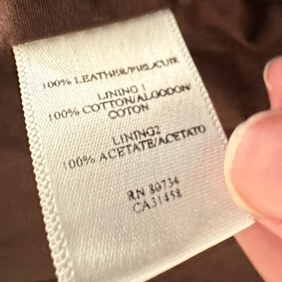 BCBGMAXAZRIA Brown Leather Waist Length Jacket Size M - Picture 10 of 11